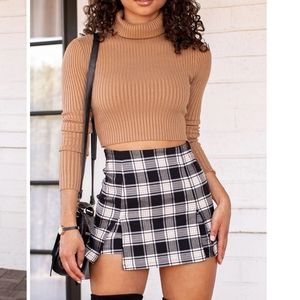 Black Plaid Skort